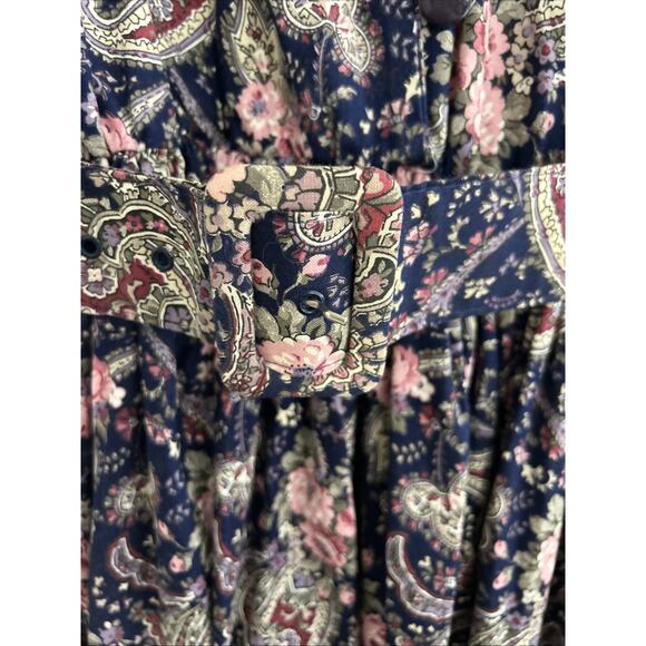 VTG 80s Miss Oops Cottagecore Dress Lace Collar Floral Paisley Midi Prairie - Picture 5 of 8